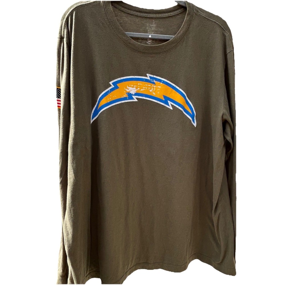 Nike NFL 2XL Mens Salute to Service Long Sleeve T Shirt LA Chargers distressed
